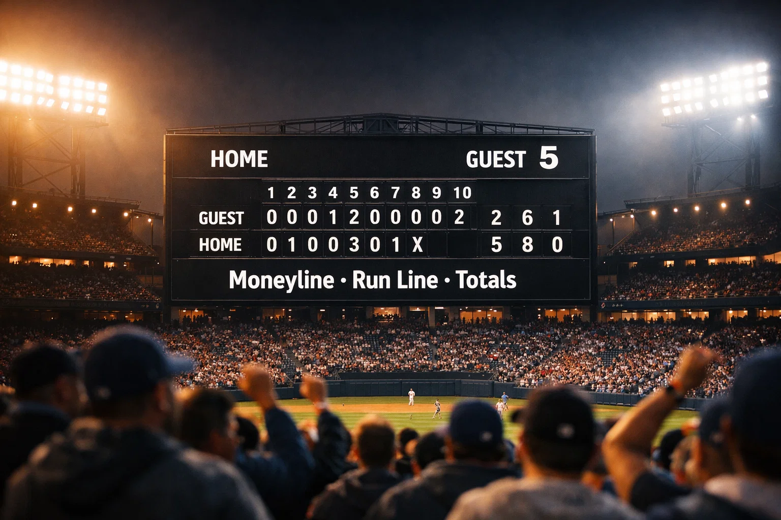 Honkbal weddenschapstypes: moneyline, run line en totals op het scorebord